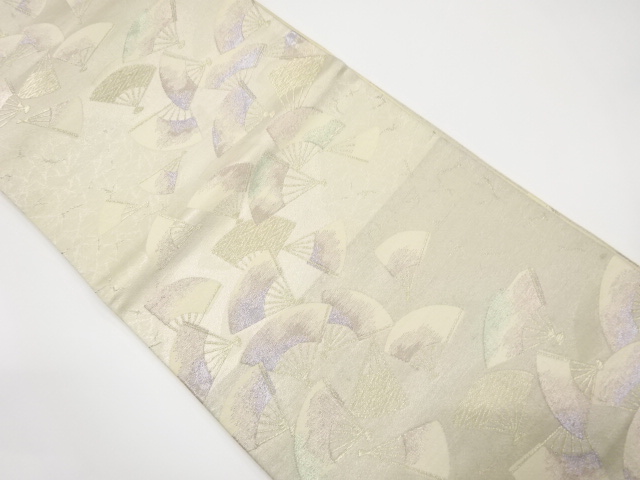 アンティーク　扇散らし模様織り出し袋帯（材料）